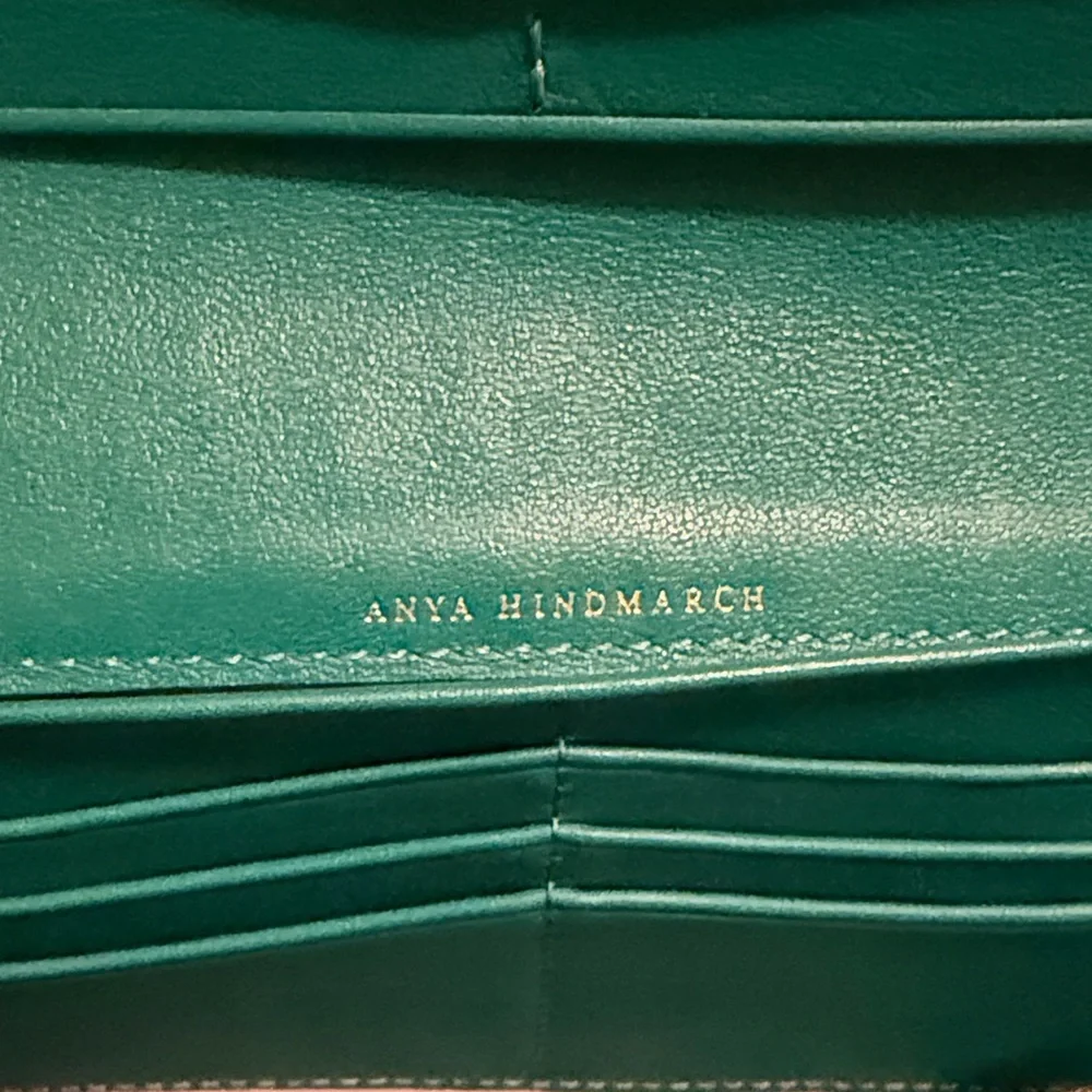 Anya Hindmarch Green and Tan Striped Wallet - Picture 7 of 9